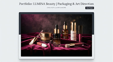 E-commerce product presentation for a beauty brand