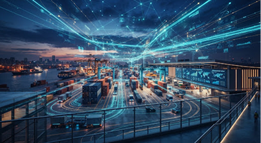 Connected city illustrating an integrated marketing channel network