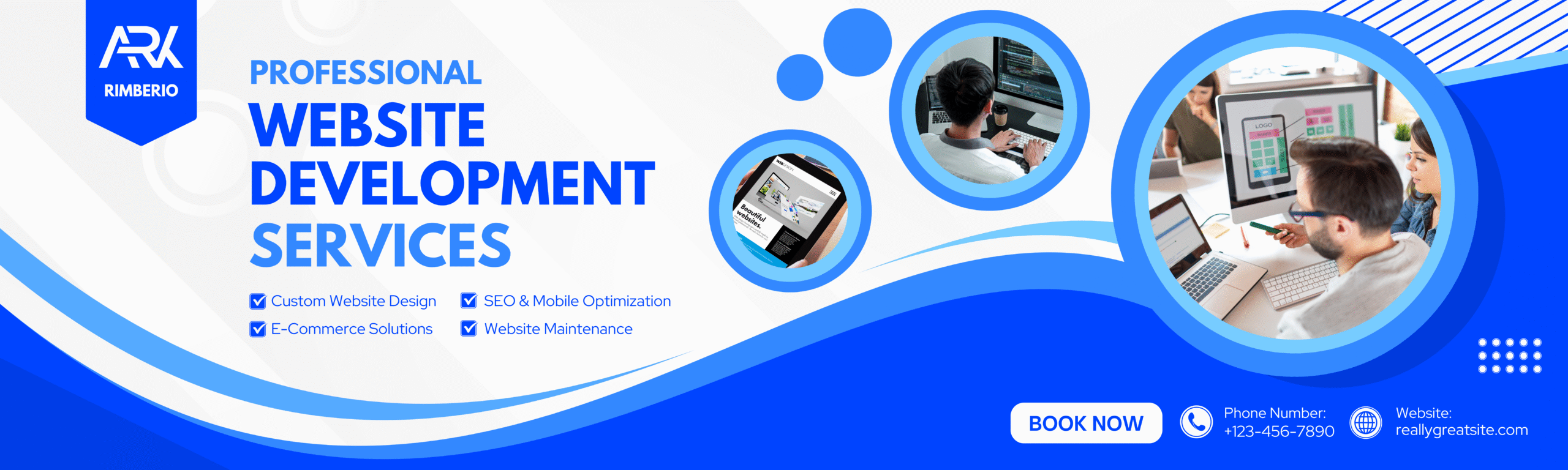 Blue Vibrant an White Modern Professional Website Development Services Banner (1)
